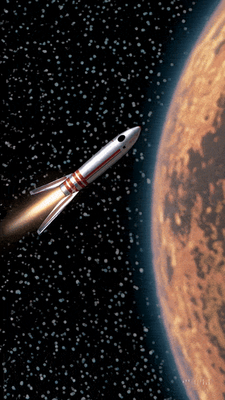 70s-sci-fi-style-rocket-passing-by-mars-Sora-1