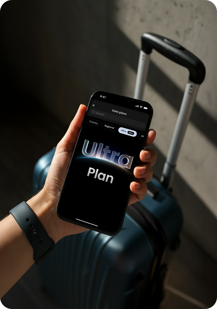 A phone screen showing the esim.vn Ultra plan.