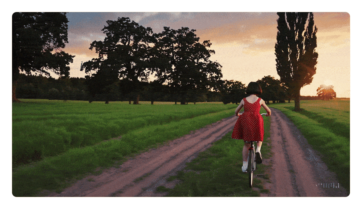 Video of a girl riding a bicycle generated by OpenAI Sora according to the Claude Sonnet 4 prompt