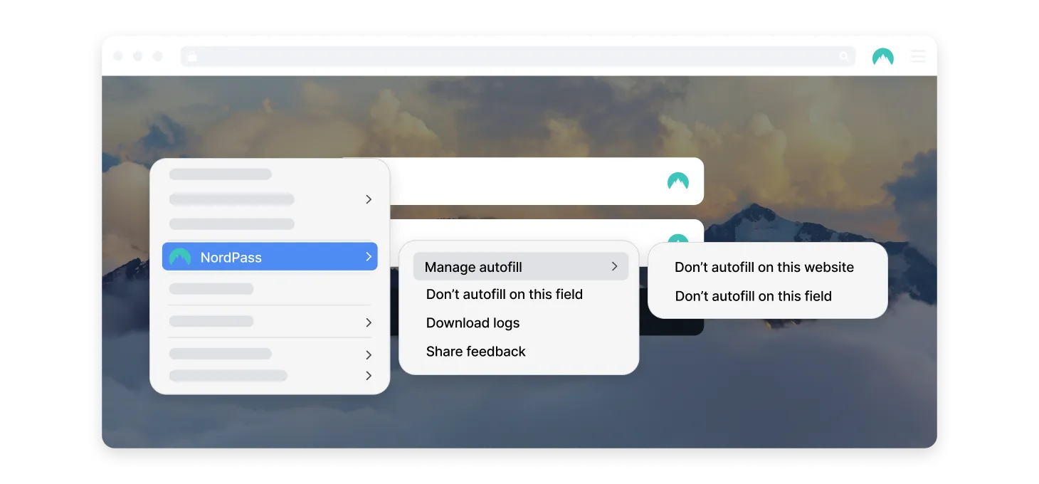 how to manage autofill Nordpass dashboard view