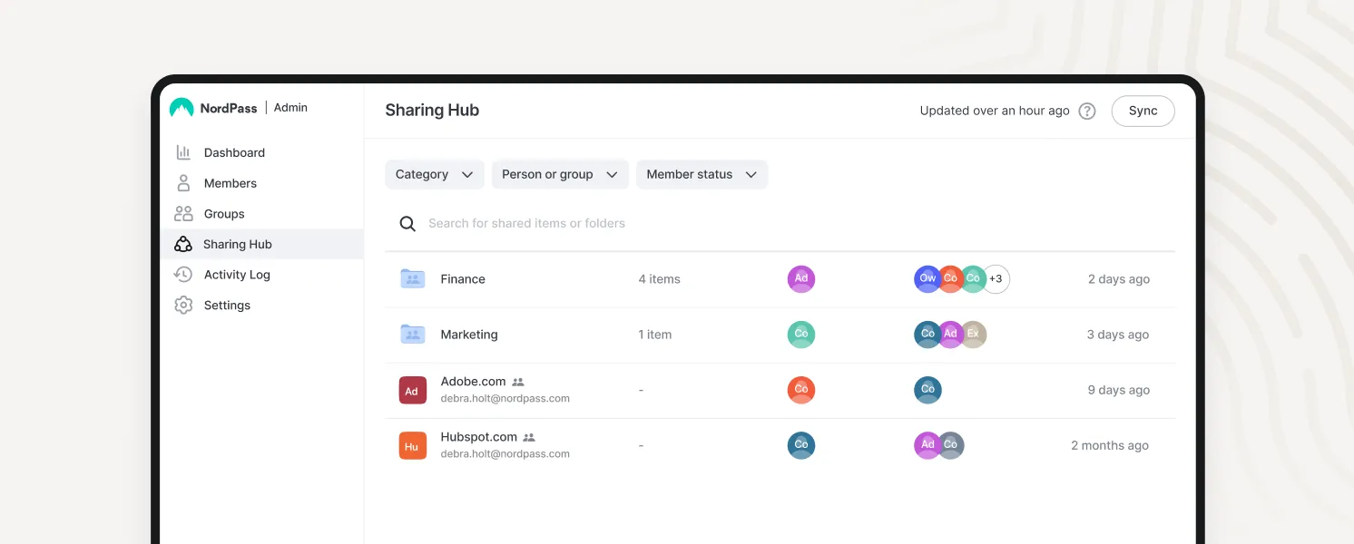 Sharing hub