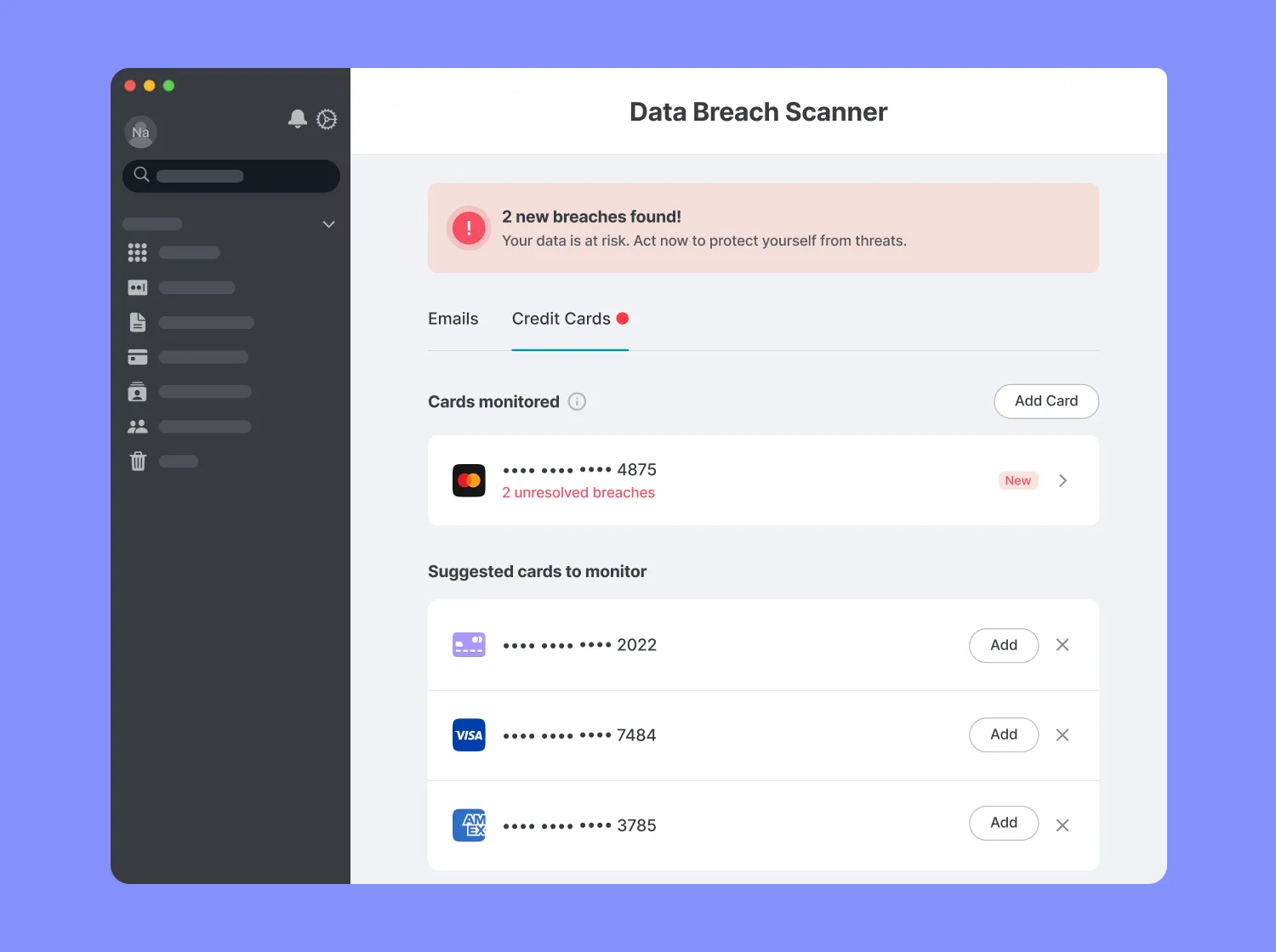 inner asset breach monitoring dashboard