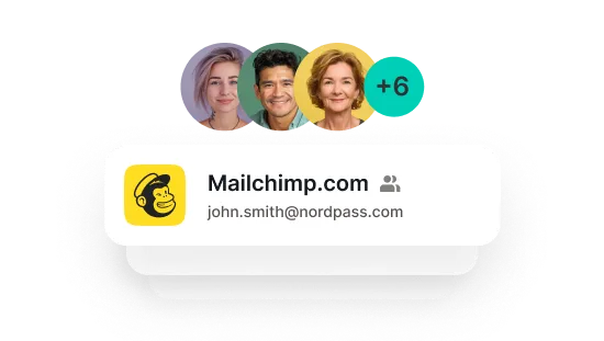 Carte de compte Mailchimp affichant les photos de profil et l’adresse e-mail de l’utilisateur