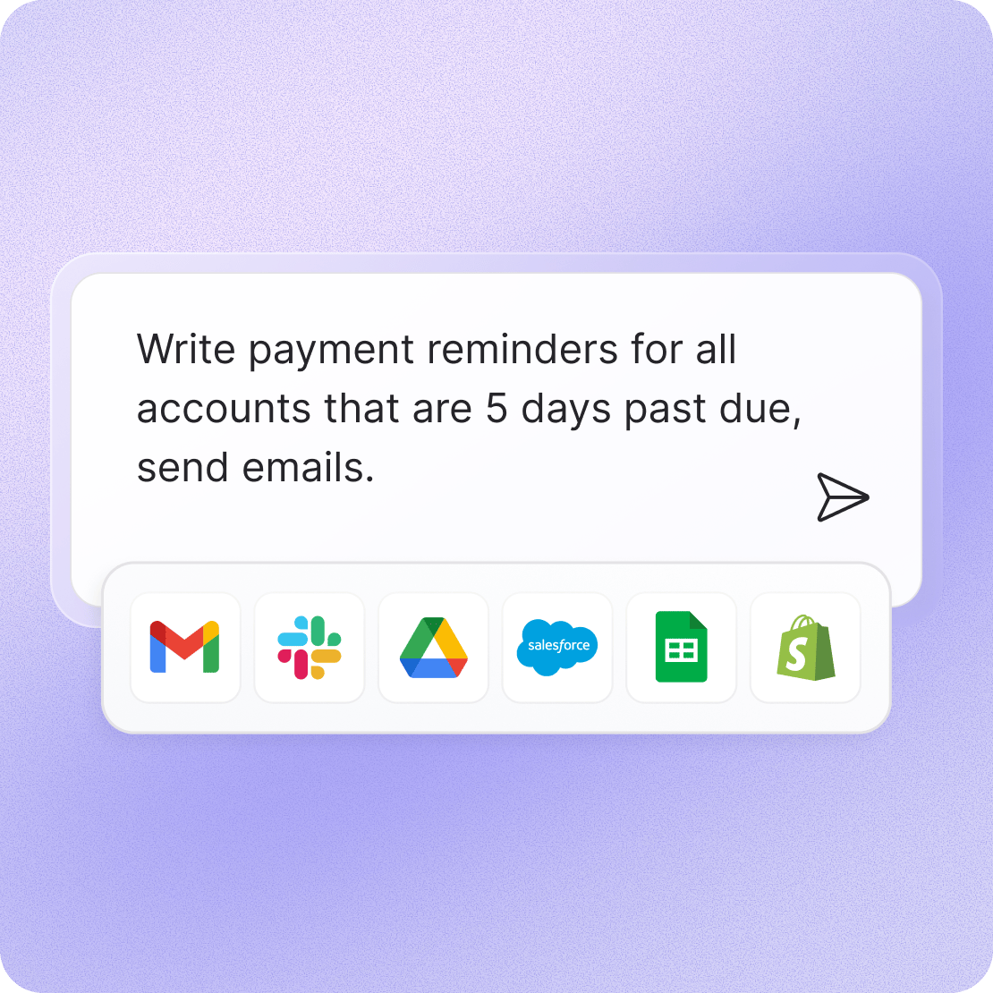 Agent connected to the apps and integrations your team uses