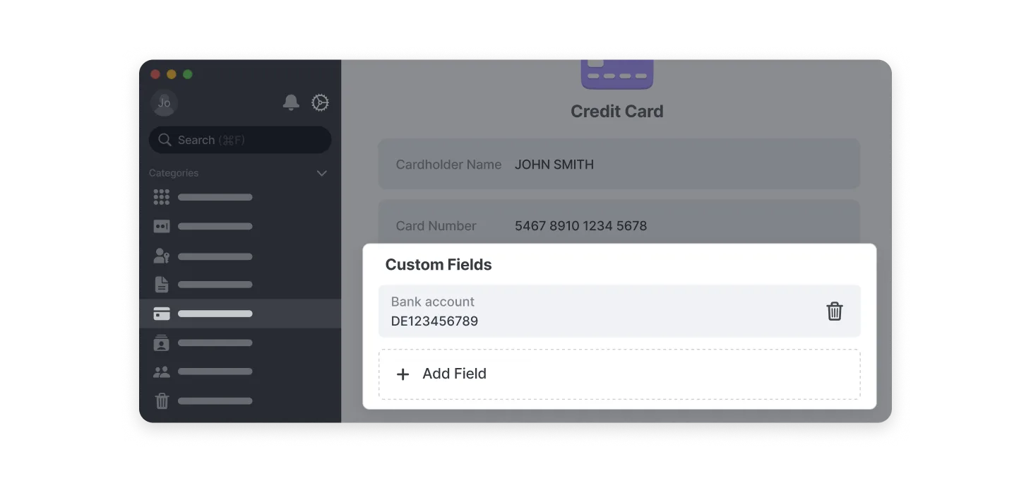how to add custom fields Nordpass dashboard view