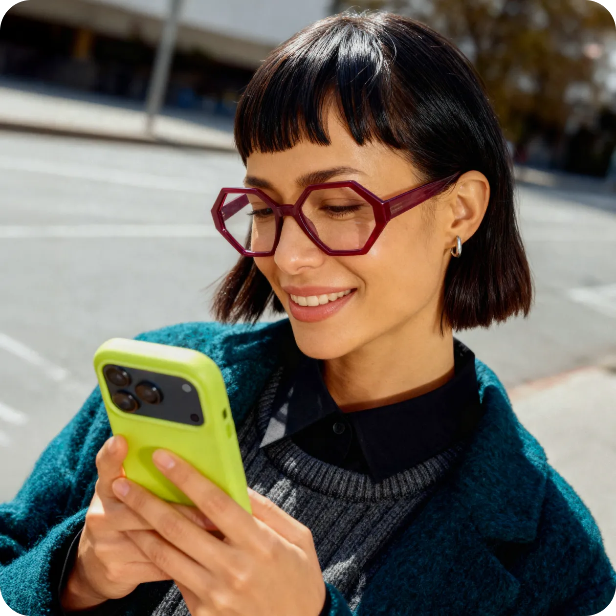 Woman using smartphone