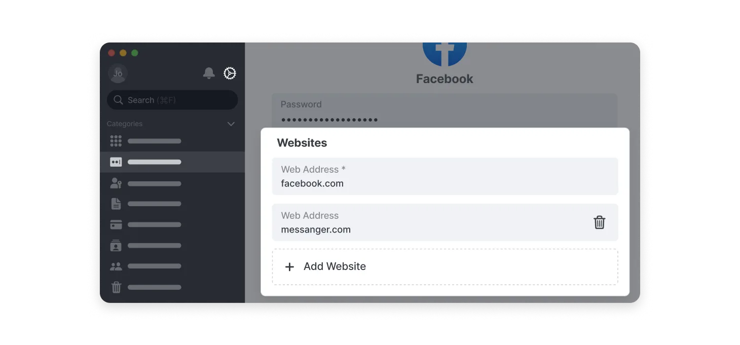 how to add asset with multiple urls nordpass dashboard view