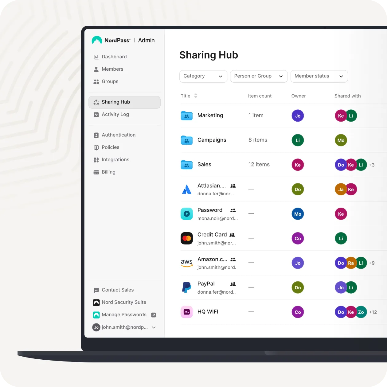 NordPass Sharing Hub helps marketing teams share campaign credentials securely