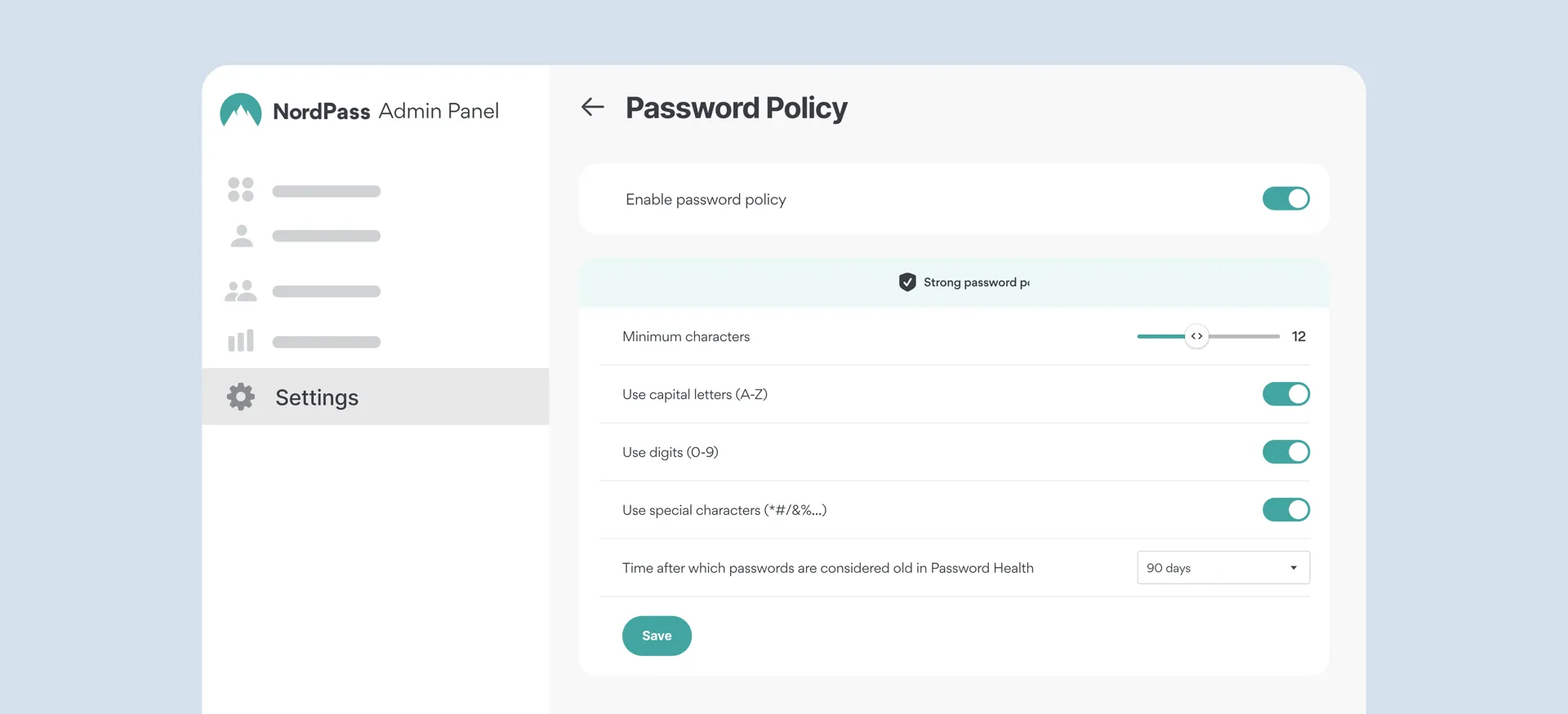 business password policy