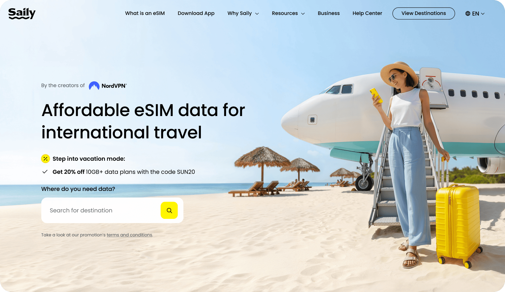 Saily campaign landing page