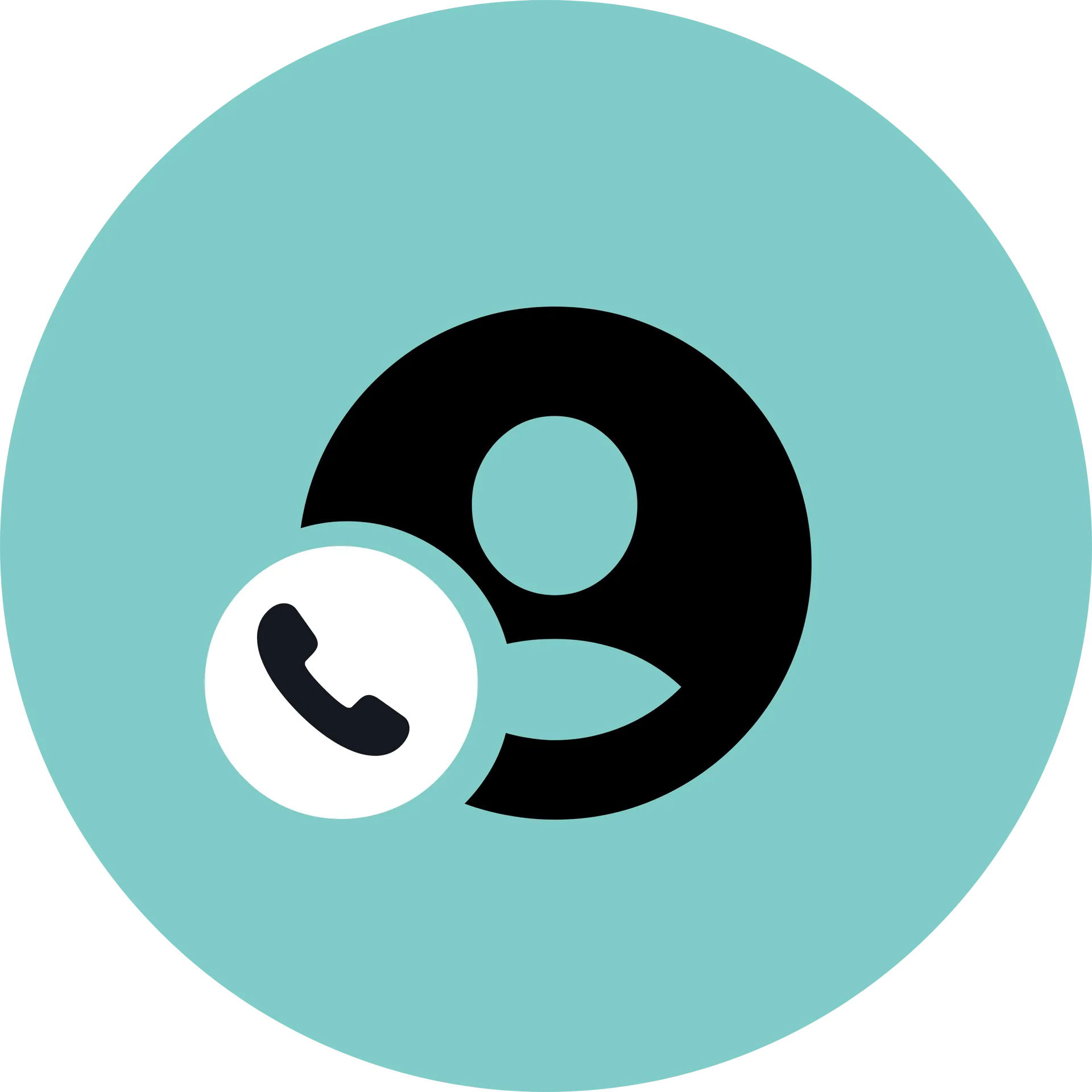 support icon with telephone