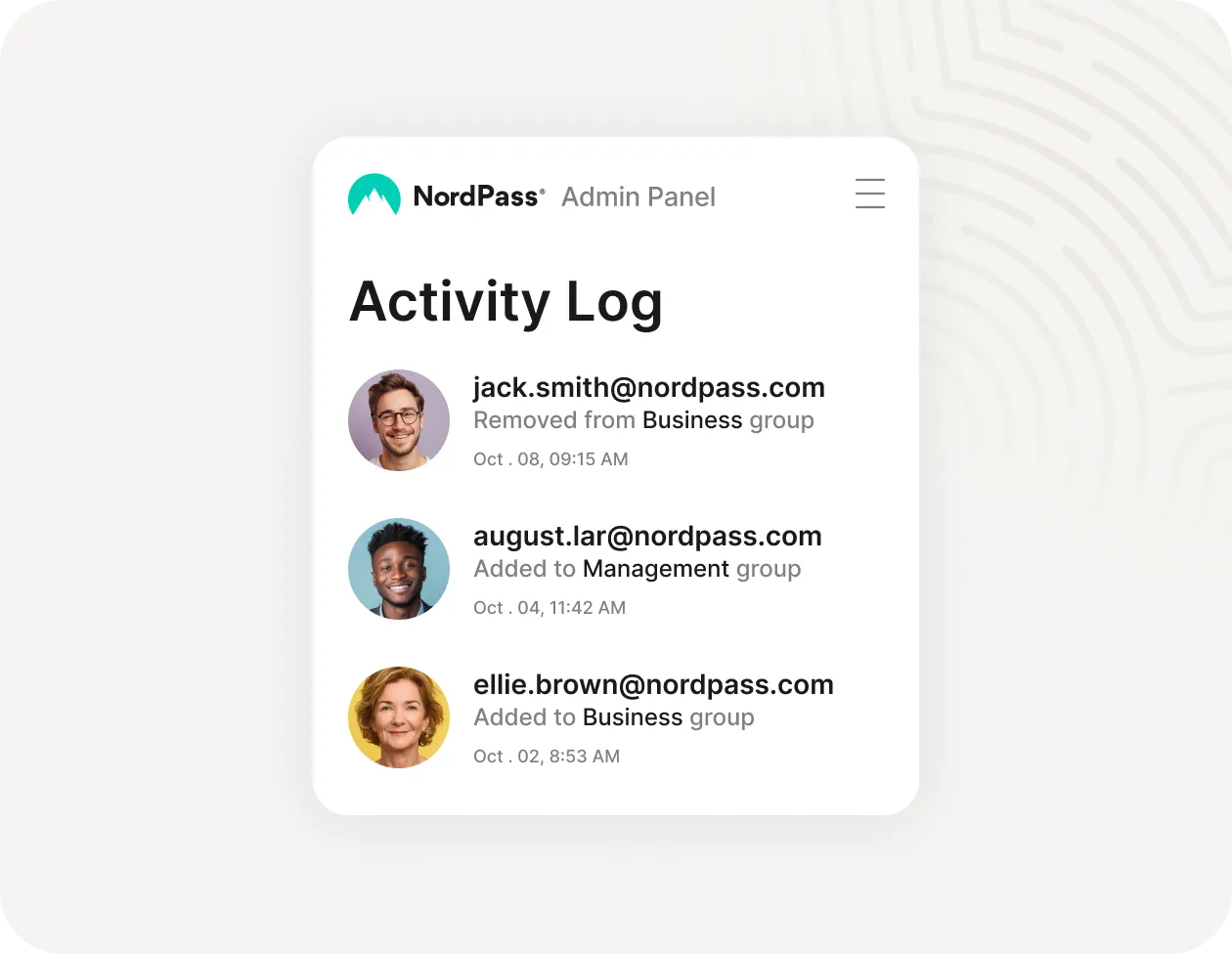 activity log dashboard