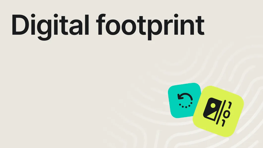 Digital footprint with refresh and analytics icons
