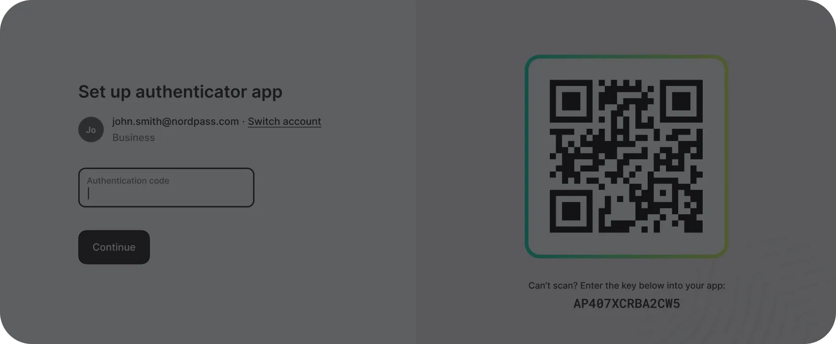 Configurazione di un'app di autenticazione con un codice QR
