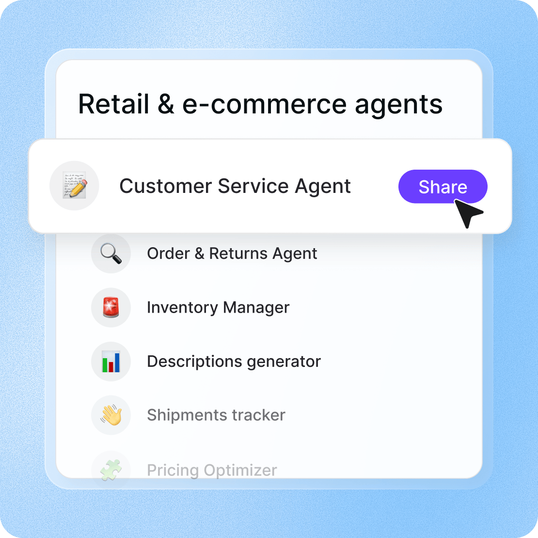 retail and ecommerce agents list