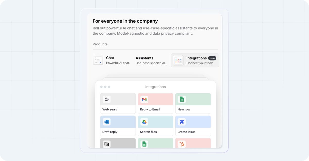 Integrations feature on Langdock