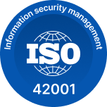 ISO 42001 round badge