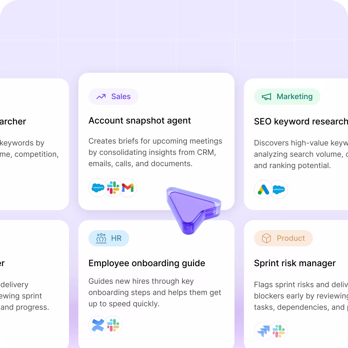 An AI platform library of expert-built AI Agent templates for any team.