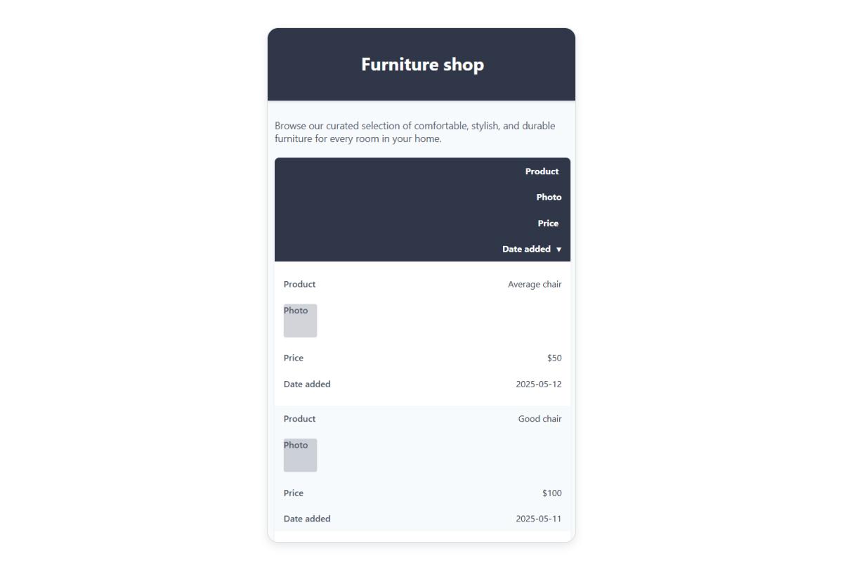 ChatGPT 4.1 coding test – website design for mobile