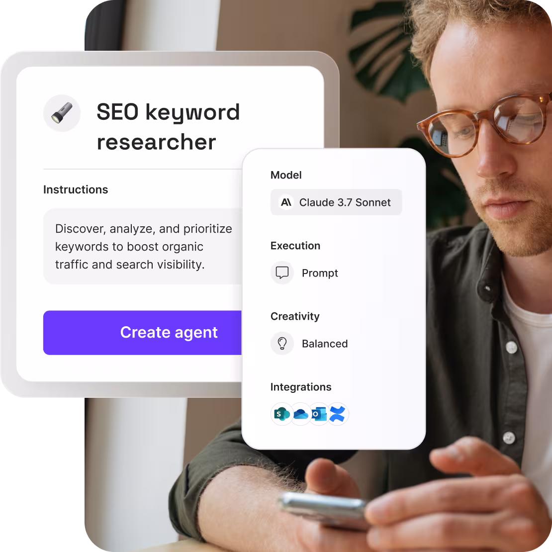 User creating a no-code AI Agent for Salesforce automation.