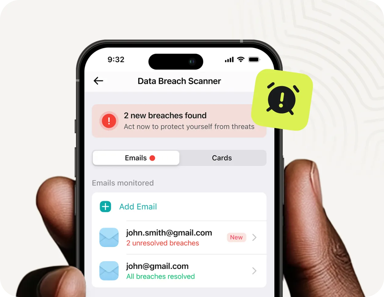 breach scanner on Nordpass app