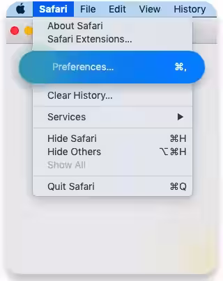 Safari preferences