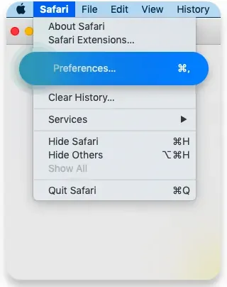 Safari preferences