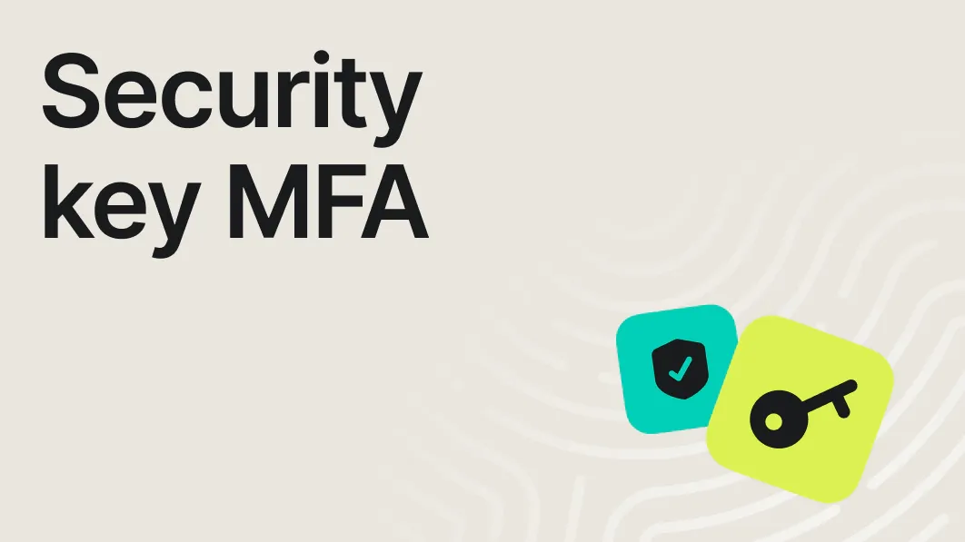 Security key MFA with shield and key icons