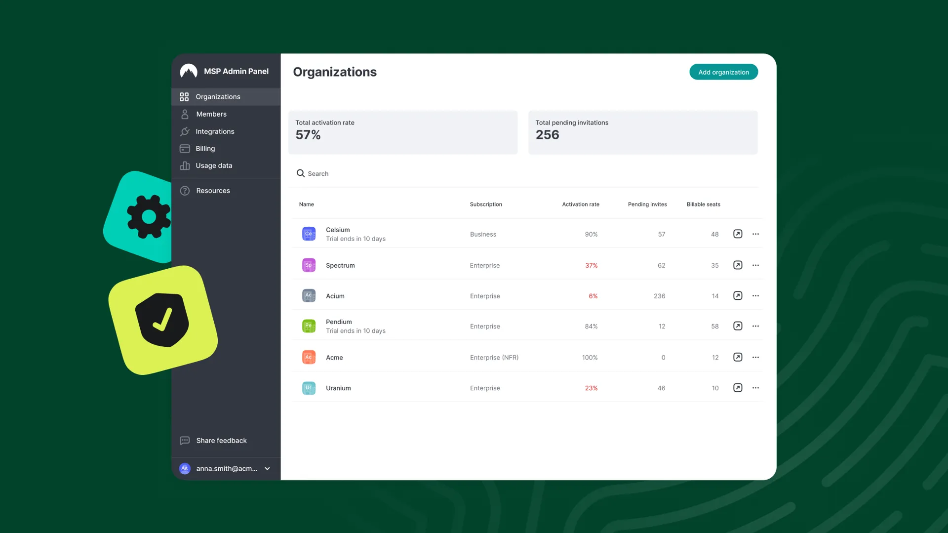 Cover image with admin panel window