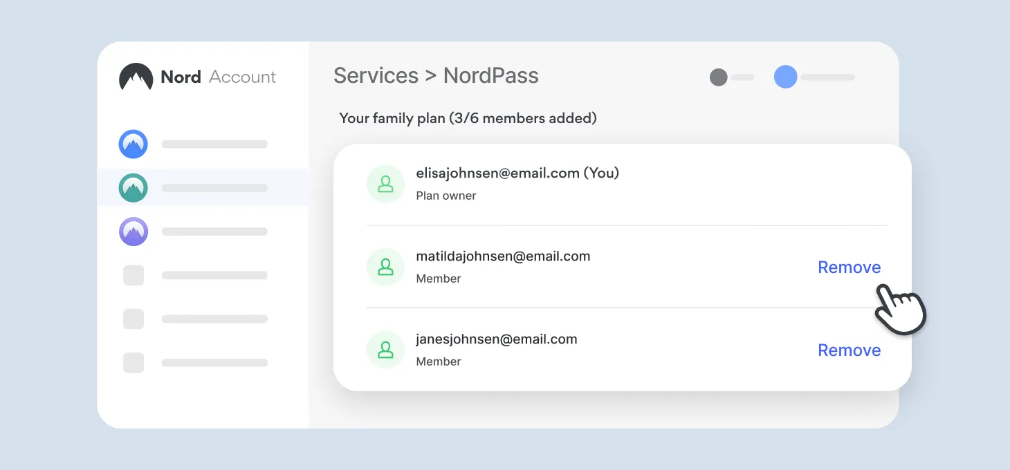 family plan dashboard nordpass