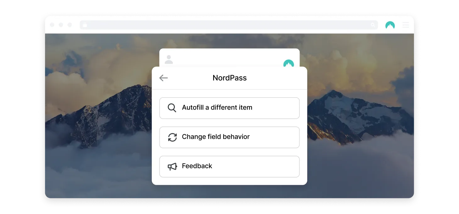 customizable autofill feature in Nordpass dashboard view
