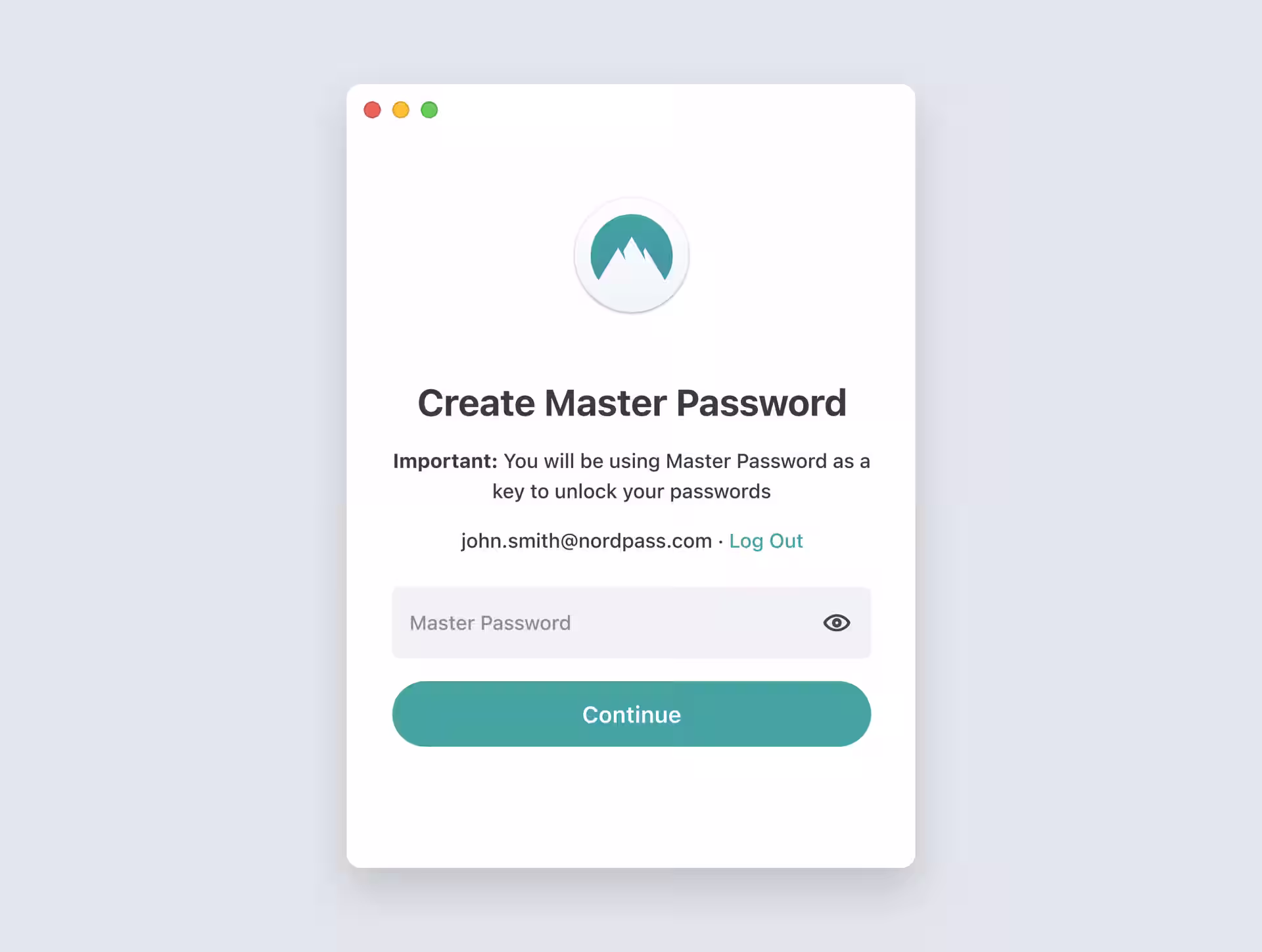 create master password