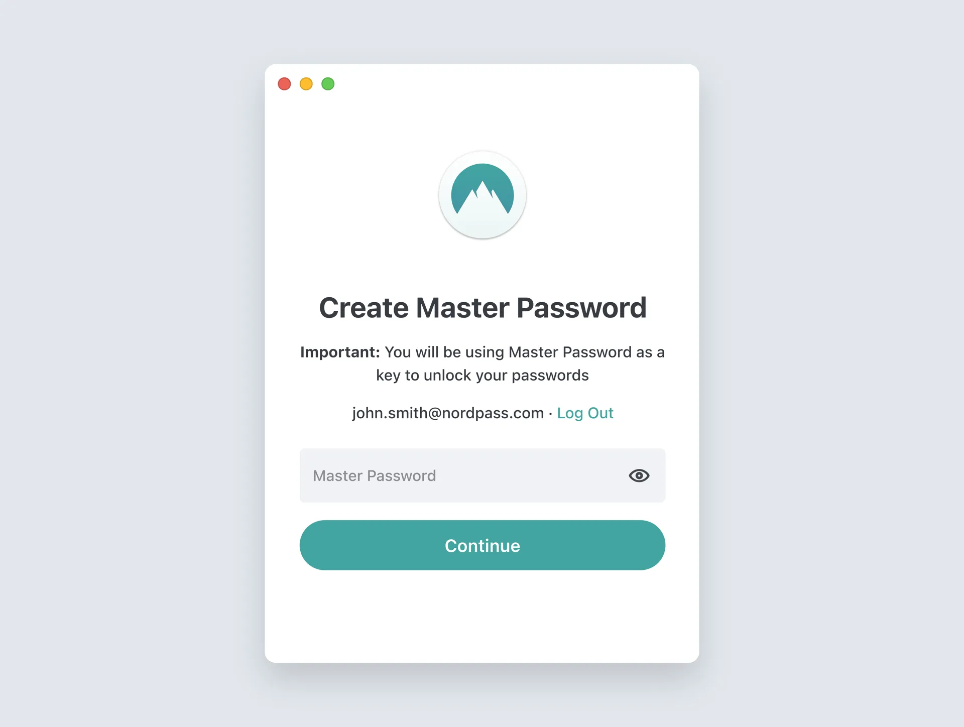 create master password