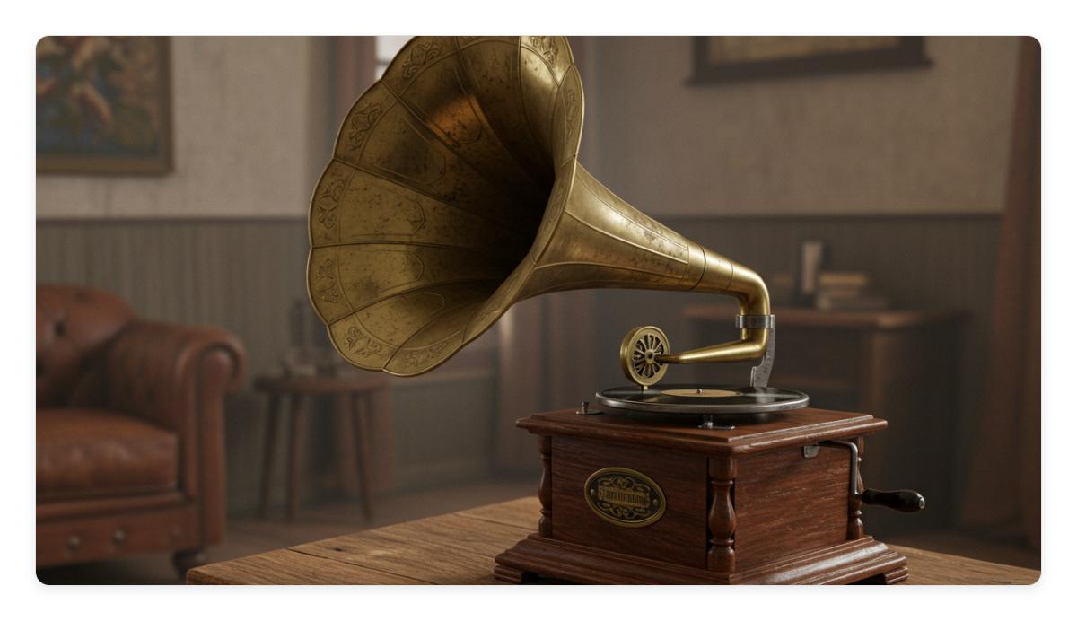 Image of a phonograph generated with VisualElectric Imagen 3