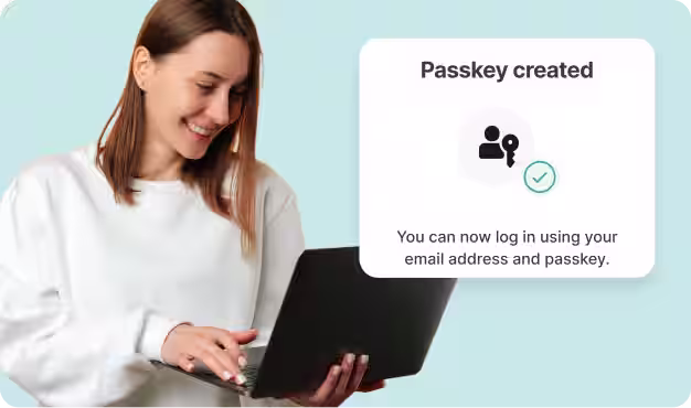 passkey successfully created via laptop