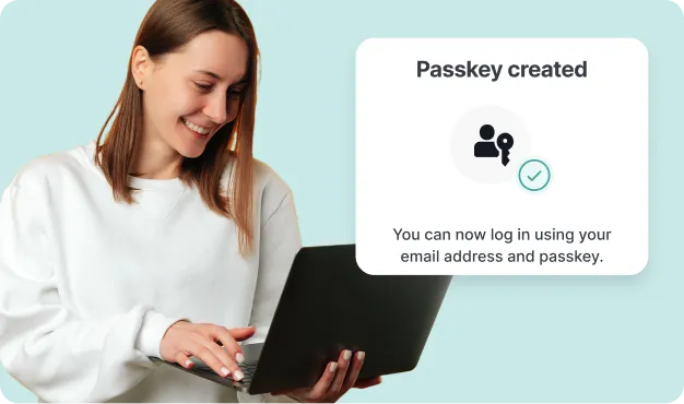 passkey successfully created via laptop