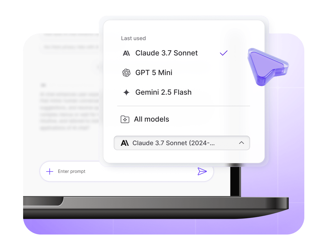 AI model selection in nexos.ai browser extension