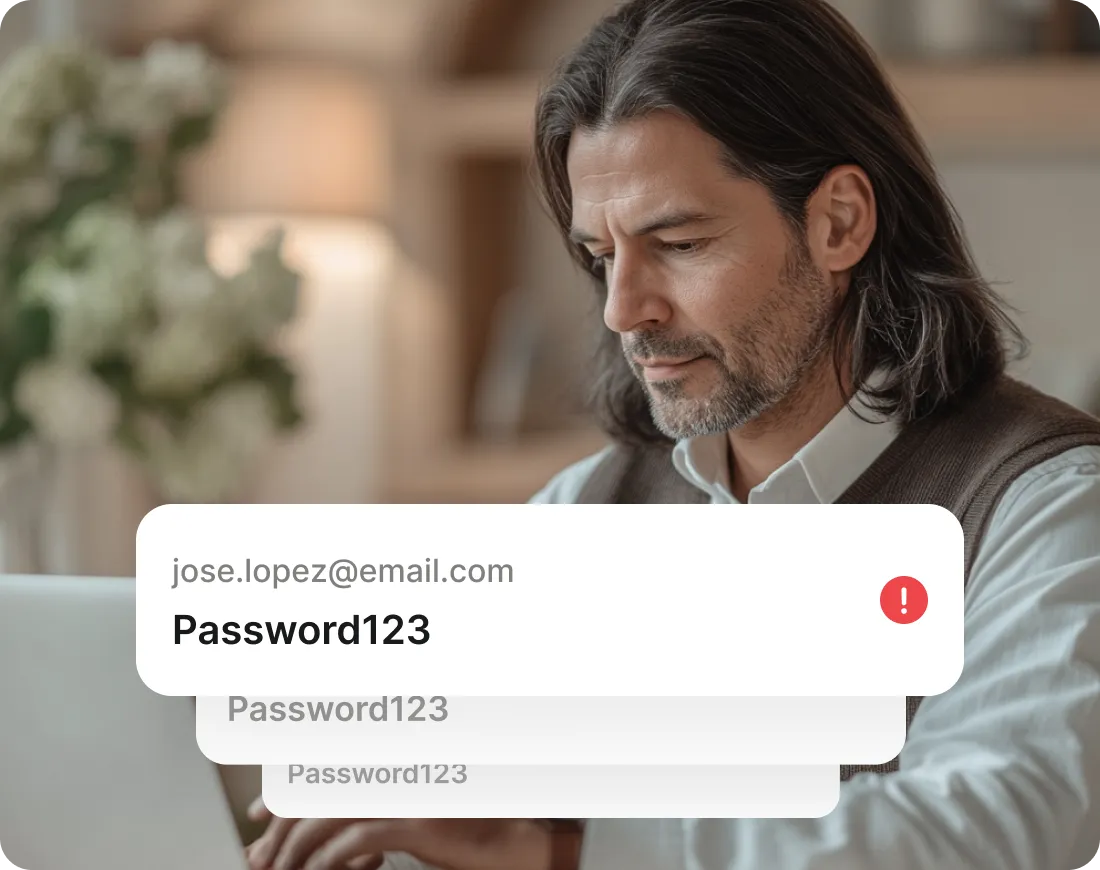 man with passwords visual