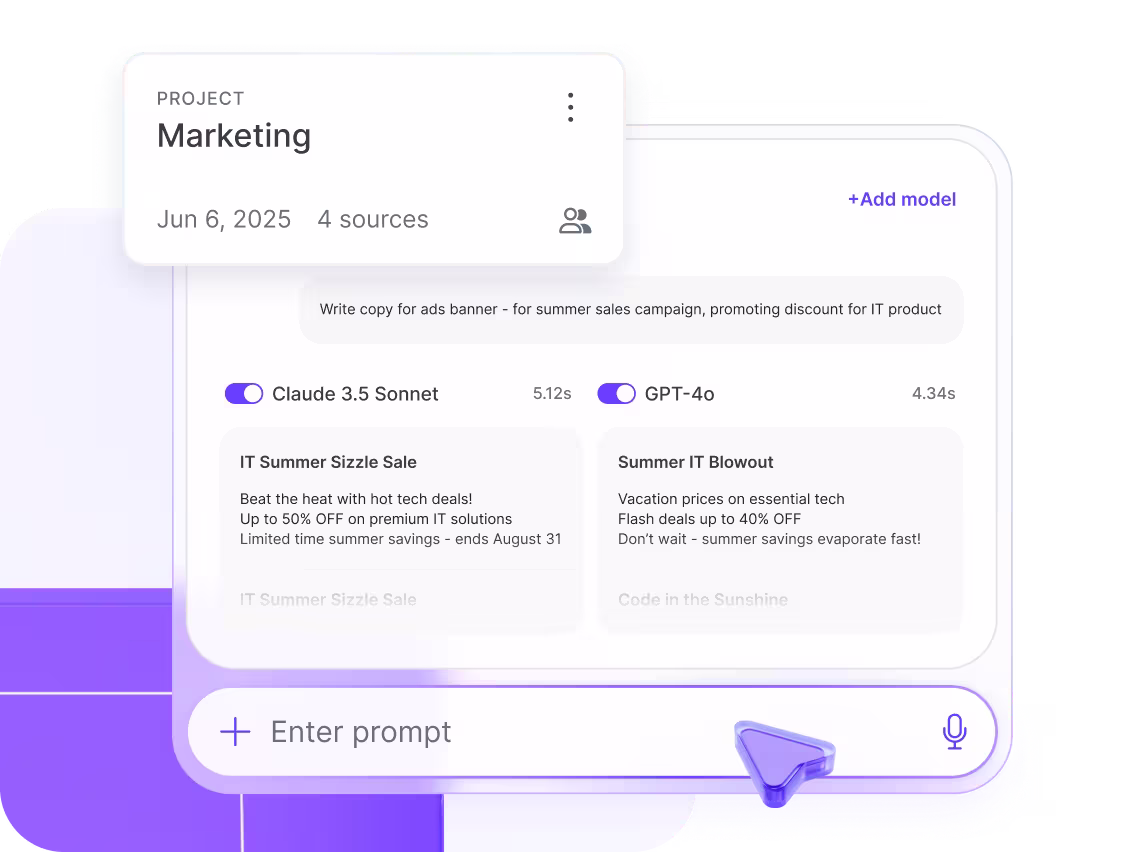 ai workspace project compare models 4x3