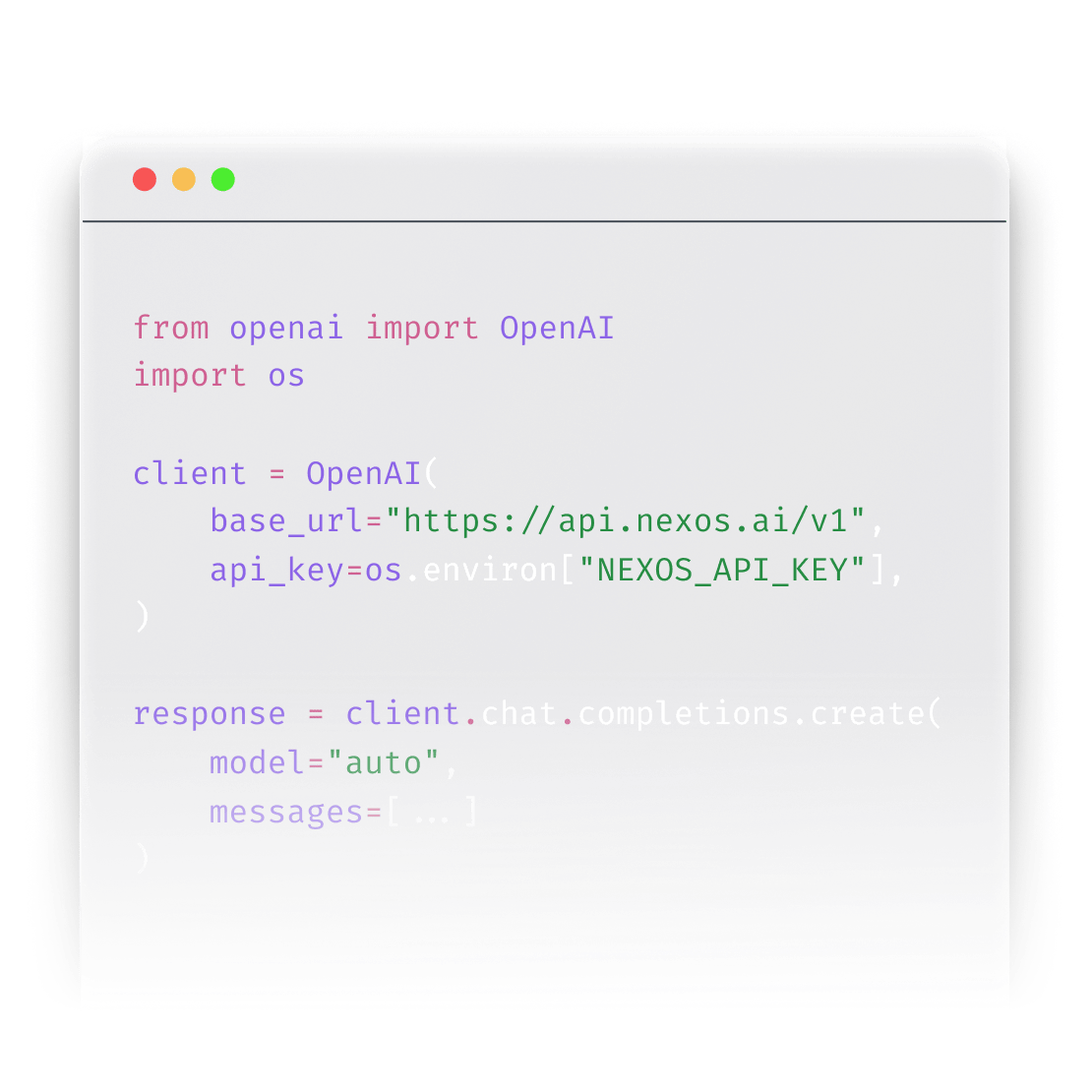 nexos.ai Gateway API setup in code environment 