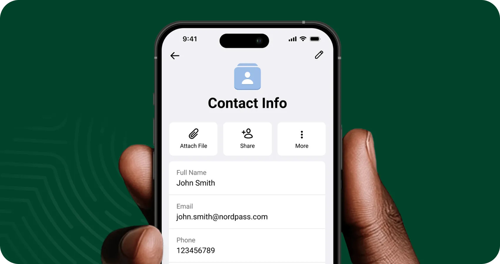 personal info visual