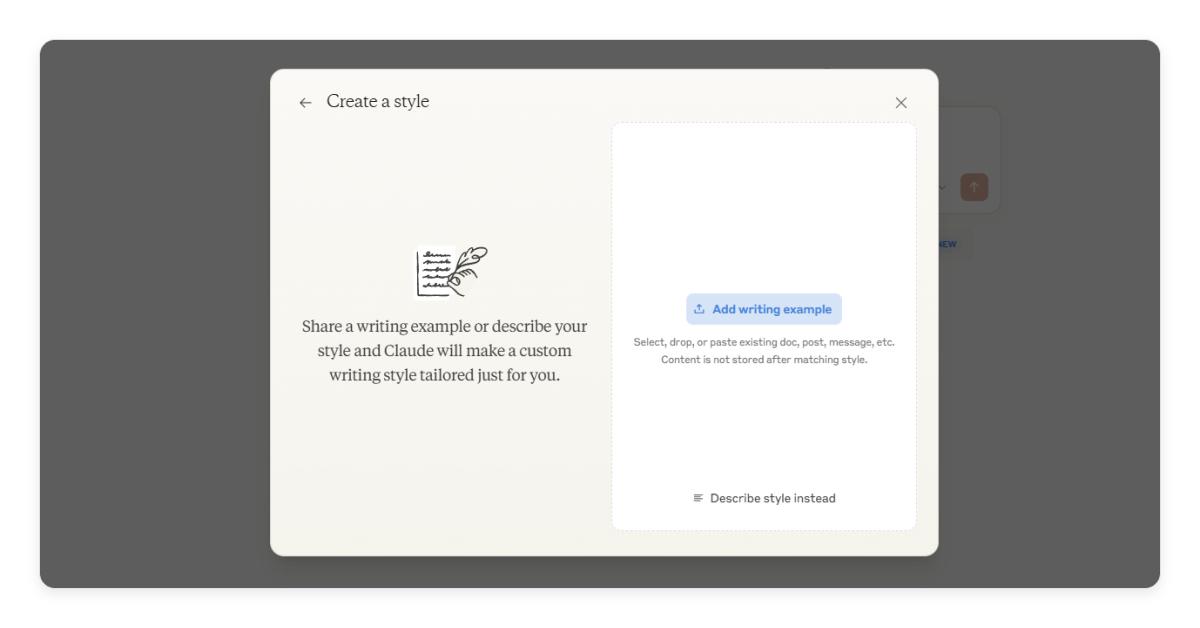Claude chatbot response style selection