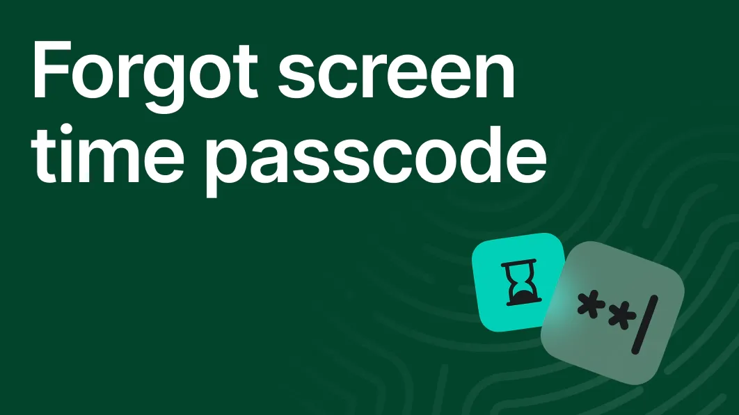 Forgot screen time passcode
