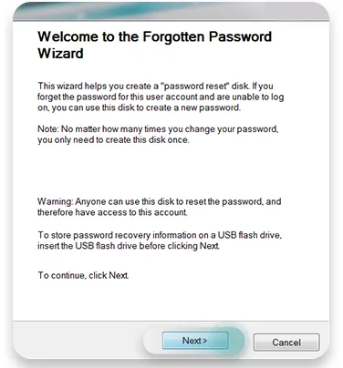reset disk wizard