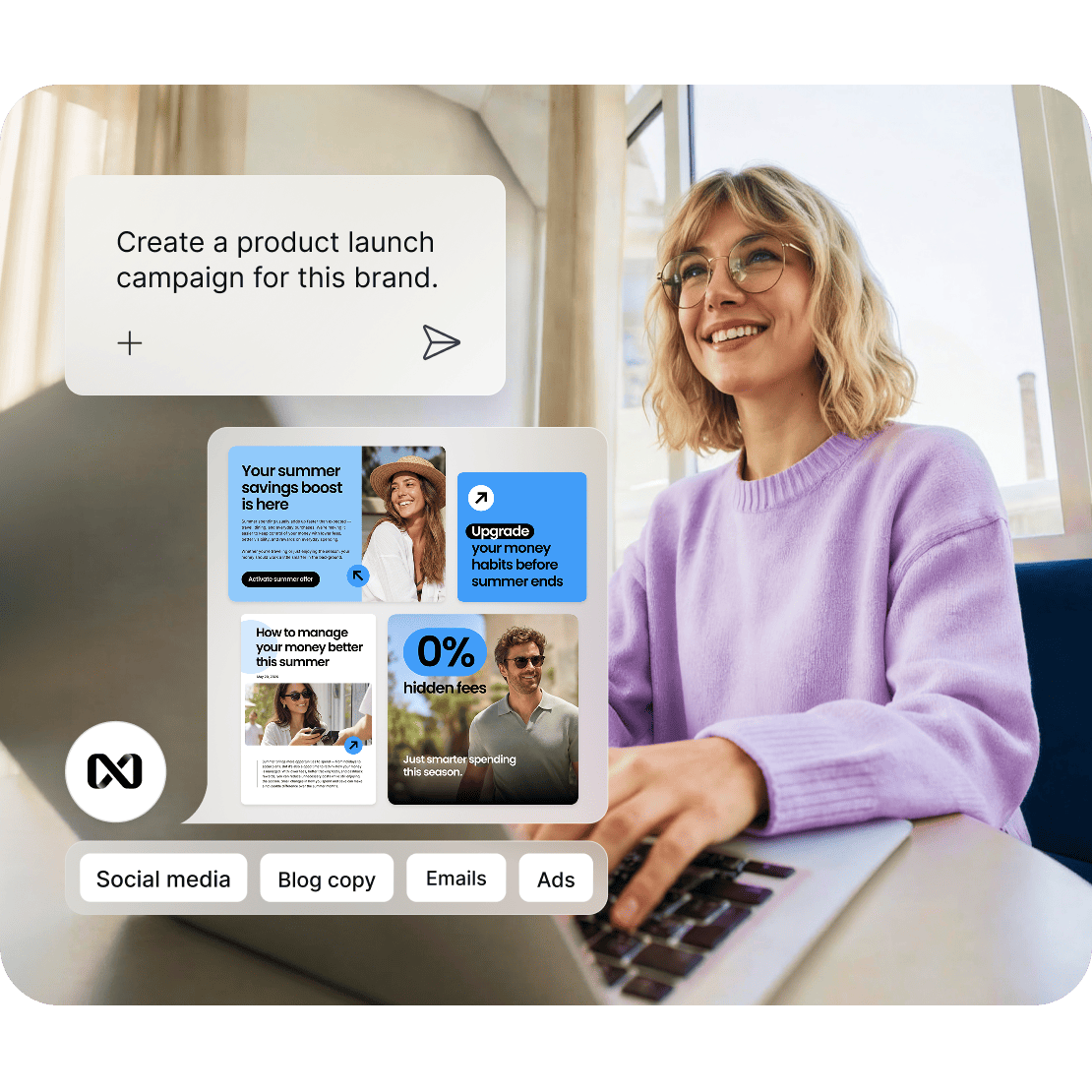 hero create better marketing content with ai