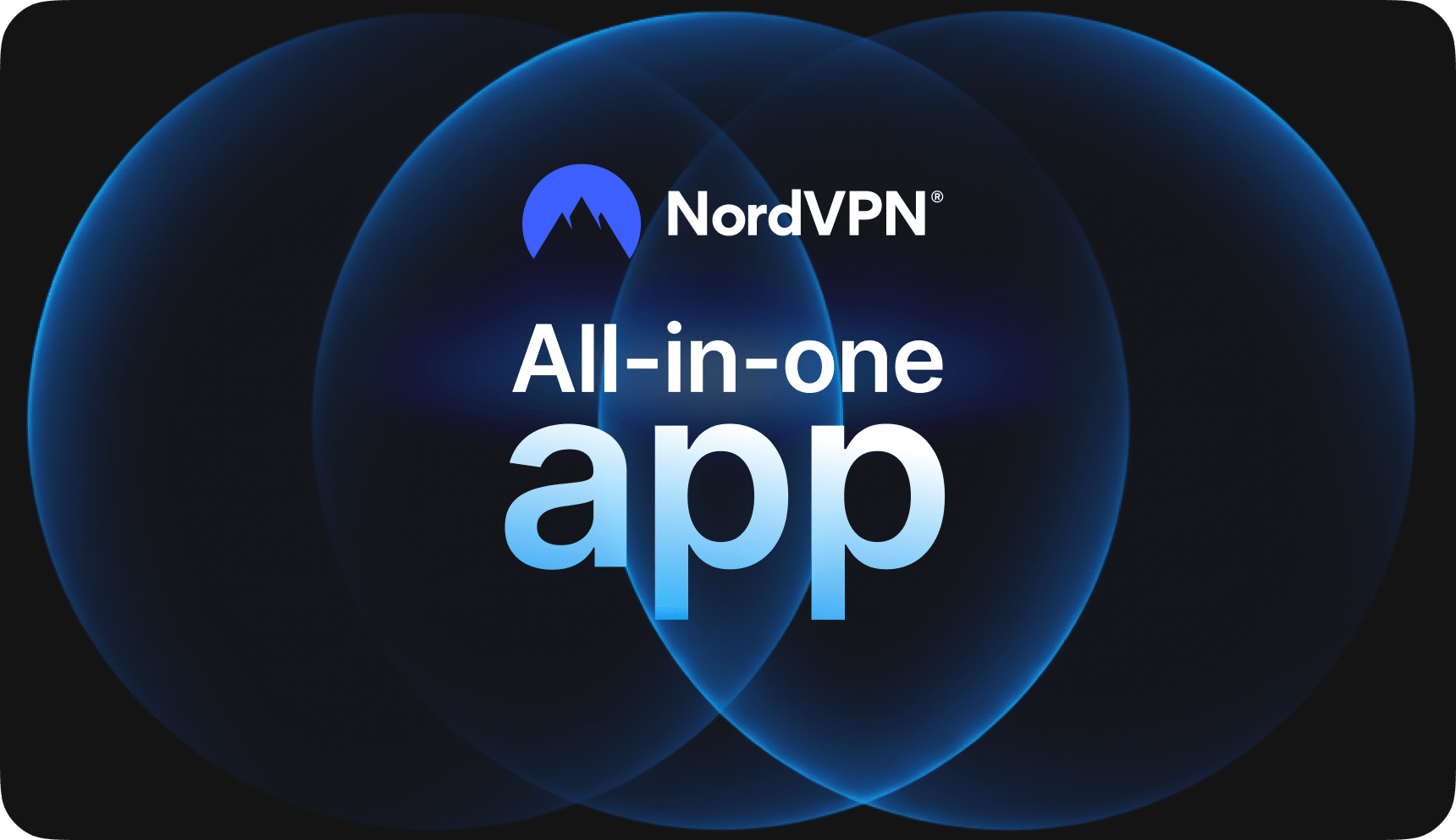 NordVPN logo above the words “All-in-one app”