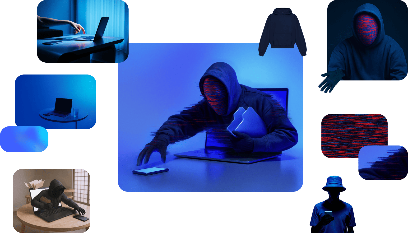 Source images combined into new AI-generated visuals