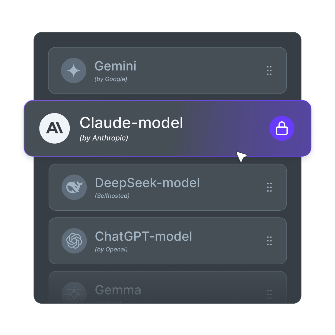 function model selection dark mode