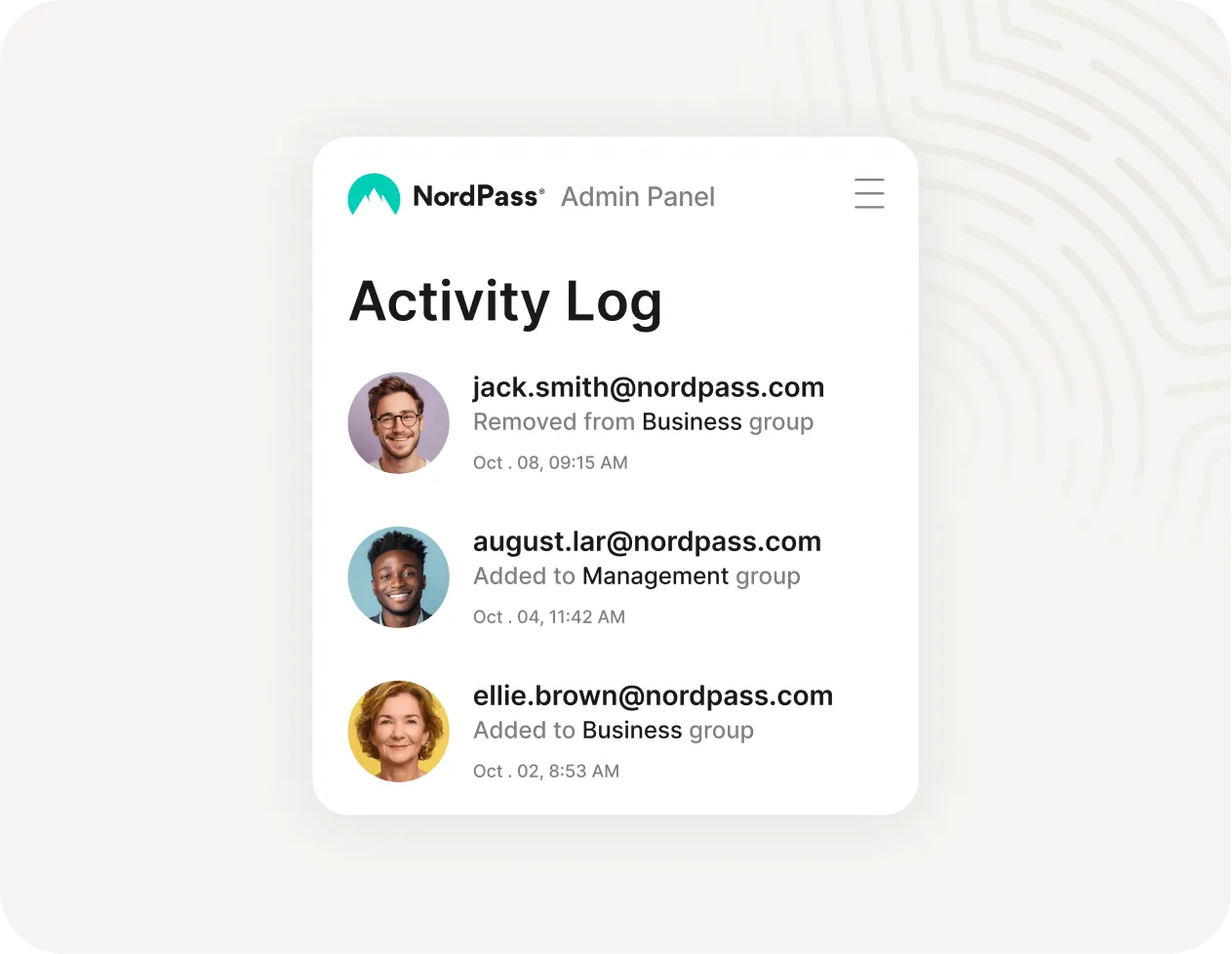 activity log list