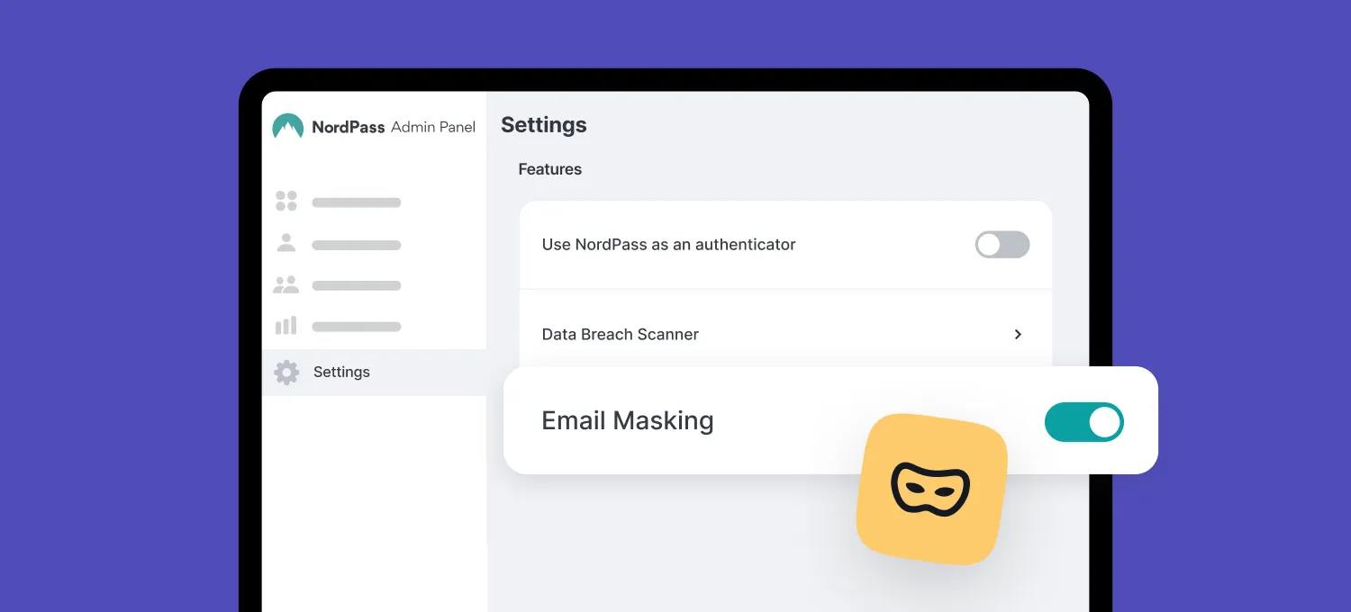 email masking in Nordpass admin panel